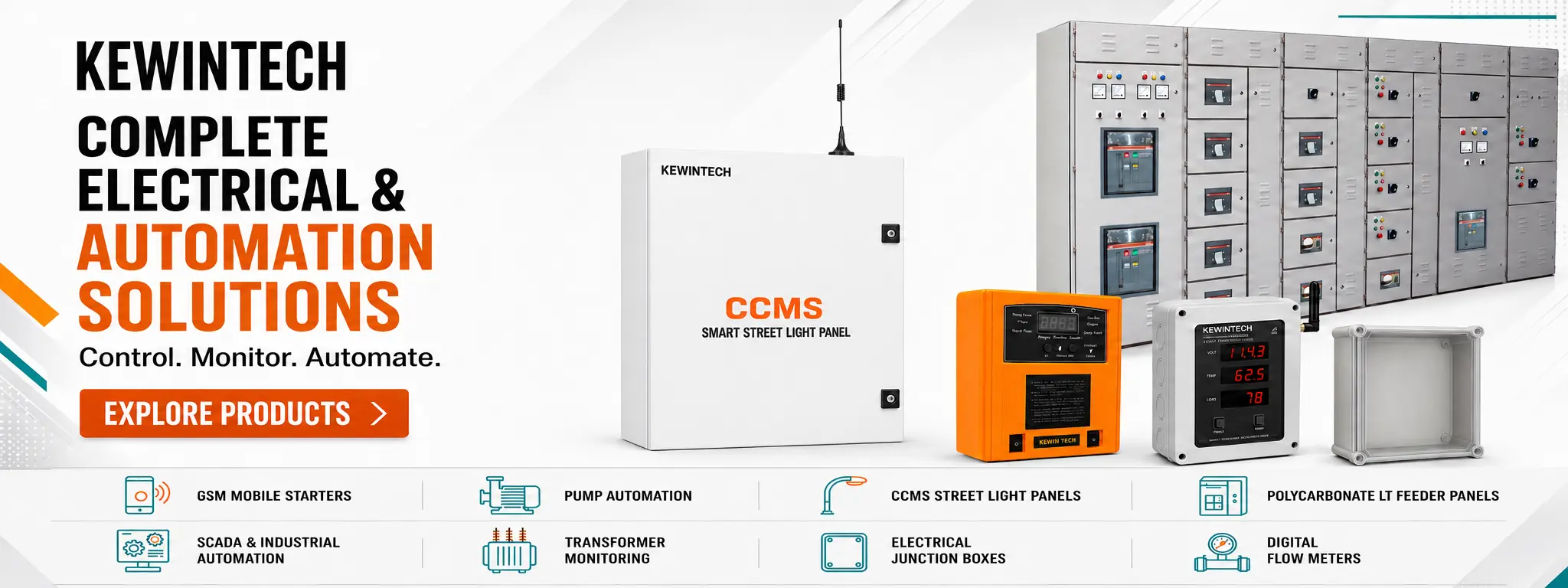 Kewintech GSM mobile starter, CCMS panel and industrial automation products